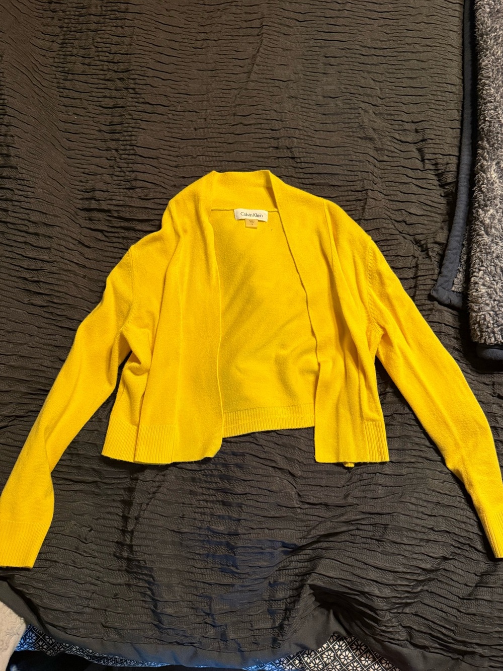 Calvin Klein Yellow Open Front Cardigan